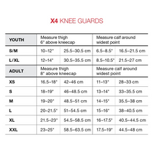 Load image into Gallery viewer, X4 Knee Size Chart
