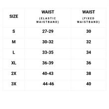 Load image into Gallery viewer, Zoic Ether Shorts Size Chart
