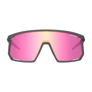 Tifosi Moab Sunglasses Satin Vapor with Clarion Sunset Pink AC Red and Clear Lens
