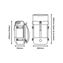 Load image into Gallery viewer, 22L Rolltop Dimensions
